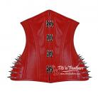 HOOK SPIKES FAUX LEATHER  RED 