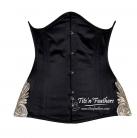 Black satin with gold lace Applique side 