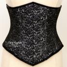 Black-Silver Brocade Underbust - 